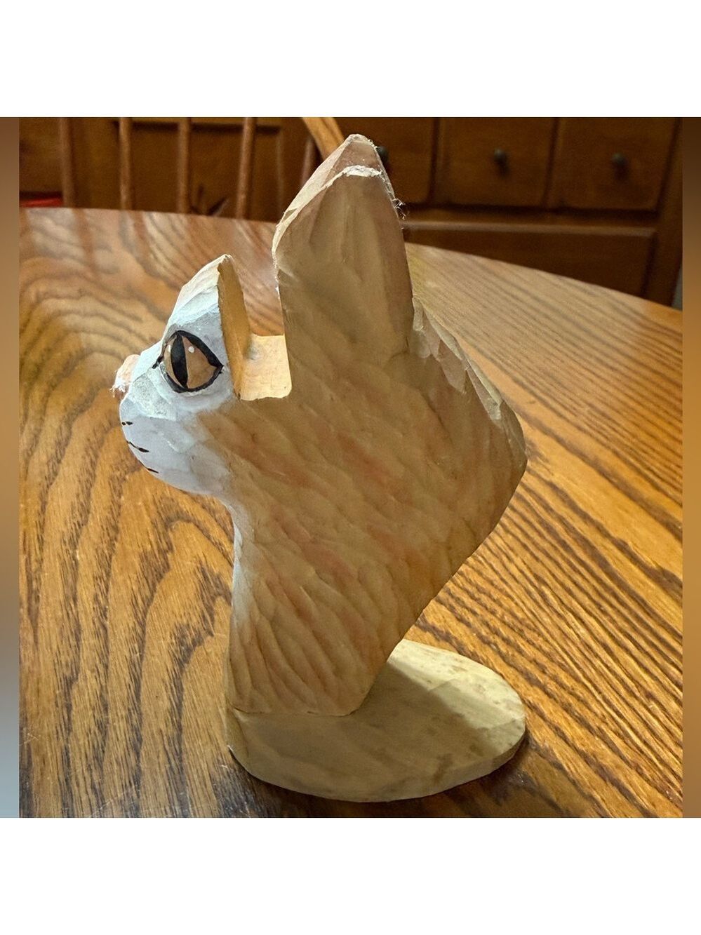 Peepers Hand Carved Hand Painted Orange Cat Eyeglass Holder - Picture 4 of 16